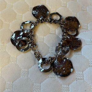 Hammered Silver-Tone Bracelet